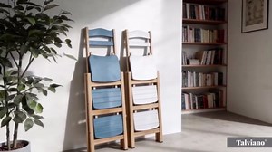Wooden Folding Step Stool Chair, Solid Pine Wood 3-Step Ladder Stool with Seat, Multi-Purpose Step Chair for Kitchen, Home, Pantry or Bar Use(Wooden)