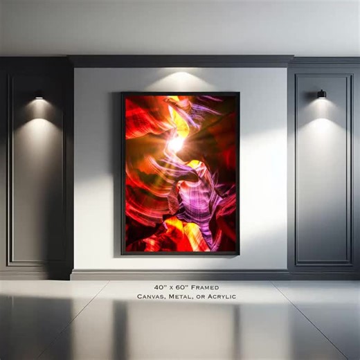 Antelope Canyon Artwork: Arizona Red Rock Sunbeam Landscape Photography Print - Etsy