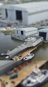 152K views · 2.5K reactions | Witness the incredible moment a U.S. Navy Littoral Combat Ship, the future USS Augusta (LCS-34), is moved out of the shipyard and prepared for launch. This stunning trimaran vessel is a testament to modern naval engineering. #USNavy #NavyShip #LittoralCombatShip #Shipbuilding | Phanith Media | Facebook