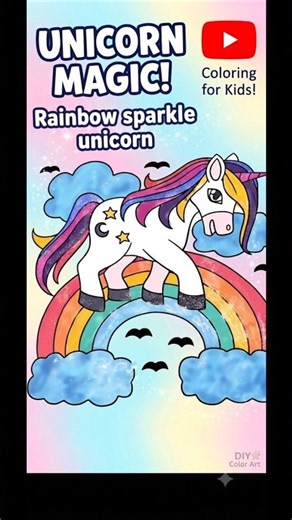 ​How to color magical rainbow unicorn🦄 #short #mylittlepony #rainbow