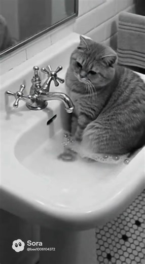 My Cat Turned the Sink Into His Personal Pool #catsofinstagram #funny #catmemes #catsoftiktok #cute
