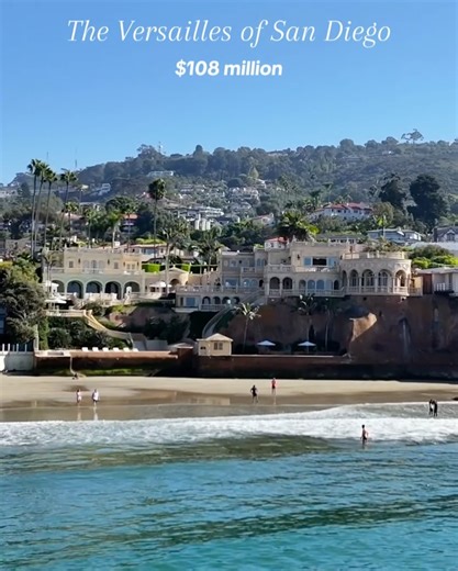Mega Mansions on Instagram: "Listed for $108,000,000 - The Sand Castle, La Jolla’s iconic waterfront estate, boasts one of California’s few on-property private beaches. Inspired by the French Riviera, this meticulously designed property includes a Main House, Guest Residence, and expansive grounds with unobstructed Pacific views. Interior design by Timothy Corrigan incorporates European elegance with modern conveniences, featuring a tone-on-tone palette reflecting the sea and sky. Highlights inc