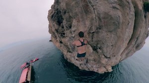 Deep water soloing in Thailand