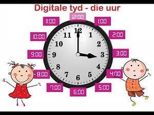Leer om tyd te lees in afrikaans - Digitale tyd uur