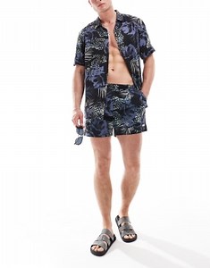 River Island swim shorts and shirt set in botanical print | ASOS