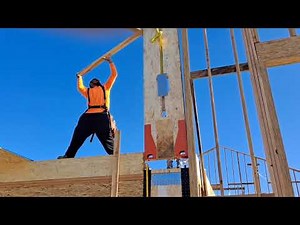 CA house project laying second level subfloor and setting Simpson strongwall for shear requirements