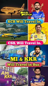 RCB and CSK Will Travel in Plane and MI, KKR Will Travel in BUS #csk#cskfans#cskallfans#rcb#rcbfans#ipl#ipl2025#cricket#viratkohli#mumbaiindianmipaltan | Md Saad