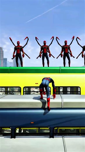 💀 Spiderman Ragdoll Fails Jump in GTAv #🕸️🔥shorts #gta5 in Ep 49 | موت على المنحدر الحلزوني في GTA 5