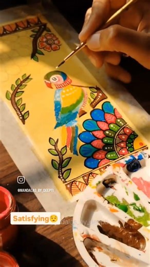 how to draw madhubani painting || madhubani peacock || learn madhubani || mandalas_by_deepti