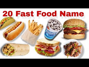 20 Fast Food Names for Kids | Food Learning Video | Kids Vocabulary Learning