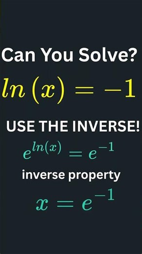 Solving ln(x) = -1 in 60 Seconds!