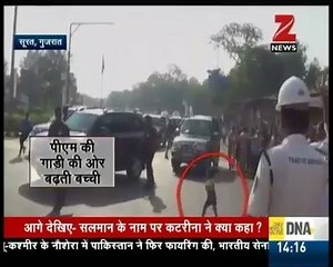 PM Narendra Modi halts his convoy to meet a girl child....WATCH | Zee News English