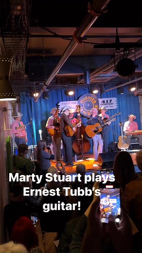Marty Stuart plays Ernest Tubb’s guitar and sings “Half a Mind” on the third-floor stage at the recently reopened Ernest Tubb Record Shop in downtown Nashville. | Brian Mansfield