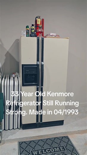 33 Year Old @Kenmore Refrigerator Still Running Strong. Made 04/1993. Make: Kenmore Coldspot @Kenmore Refrigerator Often built by @Whirlpool #Kenmore #Refrigerator #Appliances #Vintage #Quality