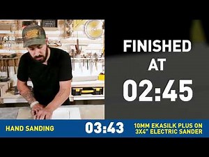 Save time sanding kitchen cabinets with Ekasilk Plus abrasive sponges