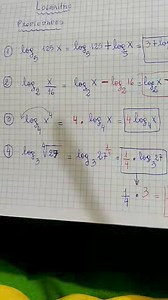 Logaritmo: Propiedades | Matematicas Prof Maria Jose