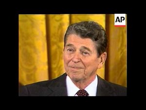 The President Reagan and First Lady says goodbye to White House staff