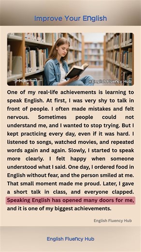 One of my real-Life achievements is learning to speak English 🗣📖🌿 #speakEnglish #englishtips #learnEnglish #achievement | English Fluency Hub