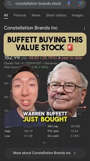 Chris Cheung on Instagram: "Warren Buffett just revealed his billion dollar stock buy last quarter  He bought beverage stock of Constellation Brands - STZ stock as shown in the latest 13F filing for Berkshire Hathaway. Is this a buy? #stocks #investing #stockmarket #buffett #warrenbuffett #berkshirehathaway #stockstobuy"