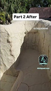 Rock Waterfall Swimming Pool Slide - Cleaning - After