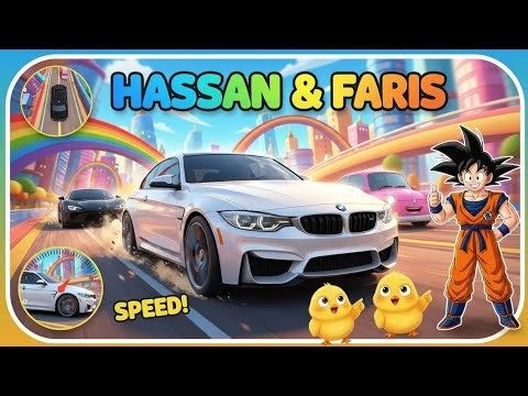 Super Fast Talking BMW Car Race – Kids Cartoon Story with Goku & Cute Baby Chicks