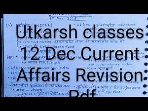 Utkarsh classes Daily Current affairs Revision 12 Dec live #utkarshclasses #currentaffairs