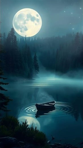 Full Moon Over Still Waters 🌕 #relax #deepsleep