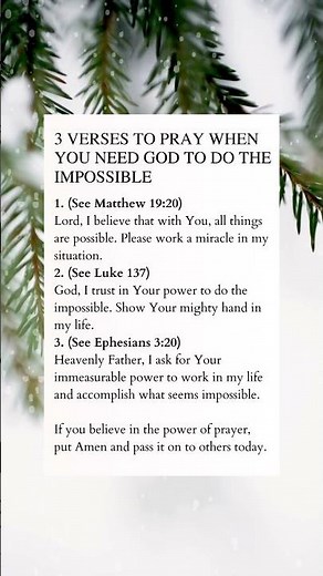 3 Verses to Pray When You Need God to Do the Impossible | Powerful Prayer & Scriptures #prayer #god