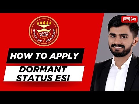 How to apply for Dormant status in ESI for Company #esic