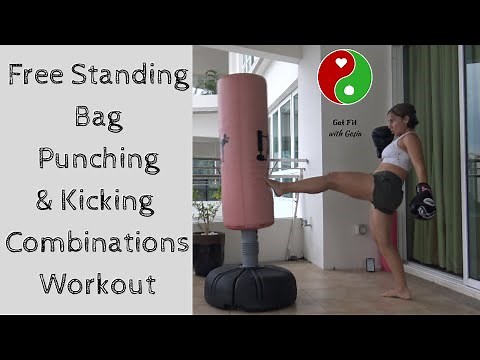 Free Standing Bag Punching and Kicking Combinations Workout