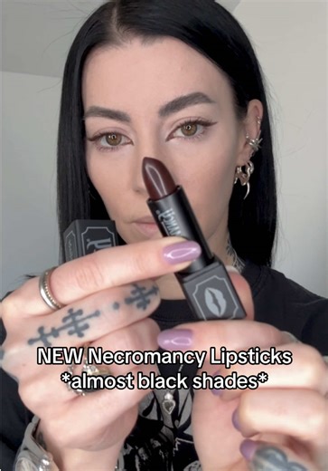 NEW @Necromancy Cosmetica Lipstick shades- obsessed with these almost black lipsticks *affiliate code HAZE for discount off Necromancy Cosmetica* #lipstickswatches #lipstick #necromancycosmetica