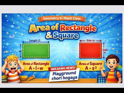 Geometry Ki Masti Class 🎉 | Playground Chori Ho Gaya 😱 | Area of Rectangle & Square Easy Trick