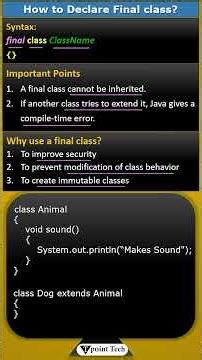 How to Restrict Inheritance of a Class in Java? | Tpoint Tech