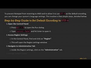 How to Set Default Encoding to UTF-8 in Notepad on Windows