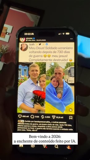 Tiago Lemos on Instagram: "Bem-vindo a 2026, o ano da enchente de conteúdo artificial. Esse post aqui pegou milhares de views porque muita gente teve certeza que era real. Mas não é. É IA. E dá pra perceber quando você sabe onde olhar. Erros comuns que entregam: • Rostos e modelos genéricos: beleza padrão, pouca identidade, expressão meio “neutra demais”. • Vegetação sem vida: folhas repetidas, plantas sem microdetalhes, textura lisa, pouca variação real. • Pixels mal definidos: bordas tremidas