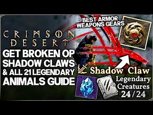 Crimson Desert - Shadow Claw is OP - ALL 24 Legendary Animals - Unique Armor & Weapons - Wolf Guide!