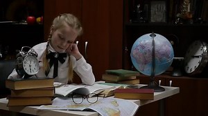 Schoolgirl Doing Homework Little Blonde Girl Stock Footage Video (100% Royalty-free) 1028518895 | Shutterstock