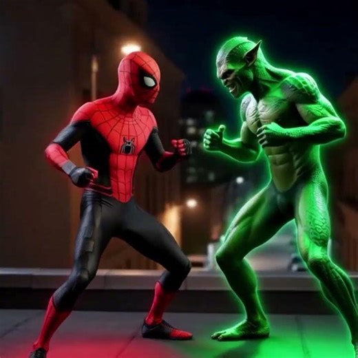 Spider-Man defeats an alien