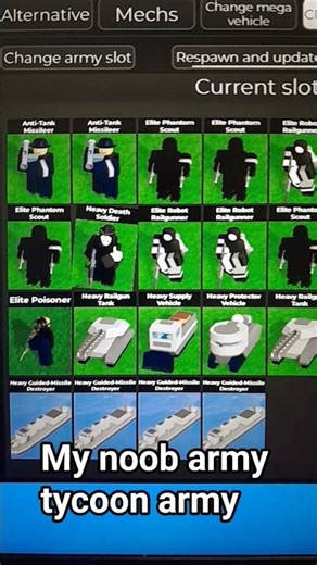 best noob army tycoon loadout. #roblox #boost #edit
