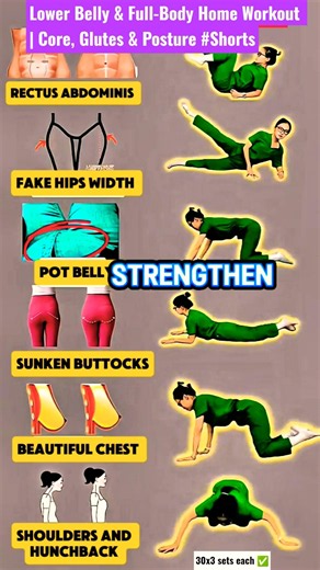 Lower Belly & Full-Body Home Workout to lose weight fast #HomeWorkout#CoreWorkout#Fitness