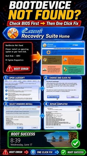 Fix BootDevice Not Found with One Click Fix