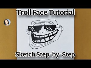 How To Draw Crazy Trollface Step-by-Step | Easy Drawing Tutorial | Troll Face Sketch For Beginners