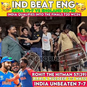 5.5M views · 10K reactions | IND Beat ENGgb YahoOoo拾 | Hitman 57(39) Kuldeep & Axar 3-3 Wkst | India into World cup Finals #cricket #T20WorldCup2024 #INDvENG #ENGvIND #indiancricketteam #indiancricket #england #englandcricket #viratkohli #ShivamDube #rohitsharma #suryakumaryadav #jaspritbumrah #Guyana #cricketnews #cricketteam #cricketchallenge #t20cricket #india #TeamIndia #indiancricketteam | Hashtag Beastie Entertainment | Facebook