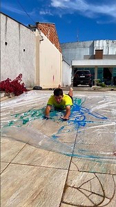 FIZ UM TOBOÁGUA COLORIDO NO QUINTAL #shortsviral