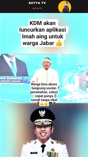 KDM will launch the Imah aing application for West Java residents #kdm #bapakaing #gubernurjabarat