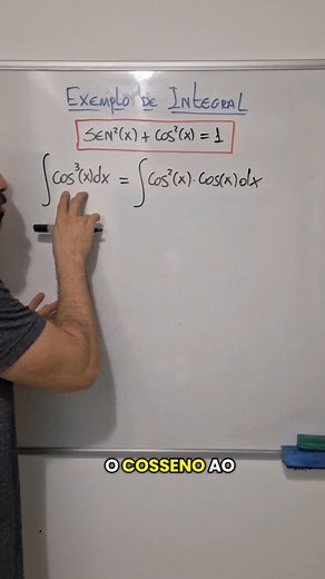 Integral indefinida da função y=cos³(x). #matematica #calculo #calculo1 #integral #integralindefinida #trigonometria #funcoestrigonometricas #cosseno #estudos #math | A Matemática Como Ela É