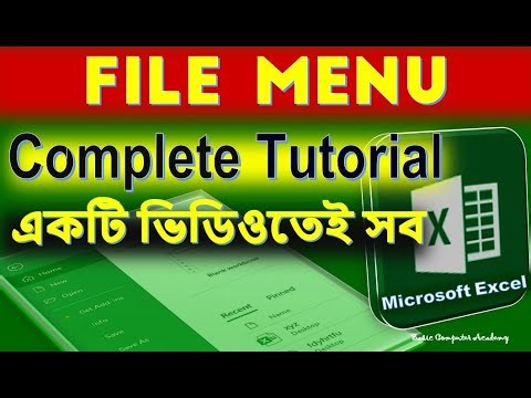 File Menu Complete Tutorial In Bangla / File Menu Complete use in MS Excel 2019 / #excel #filemenu