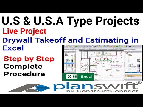 Drywall Takeoff and estimating with planswift & Excel|US & USA type projects