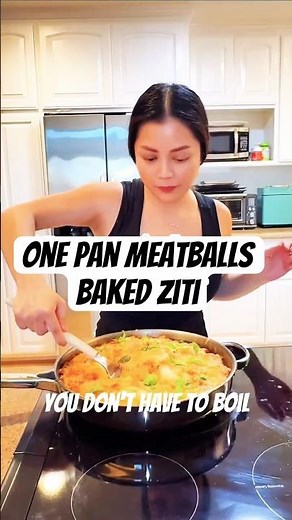 Dry pasta straight into the sauce (no boiling!) #bakedziti #easyrecipe #hack
