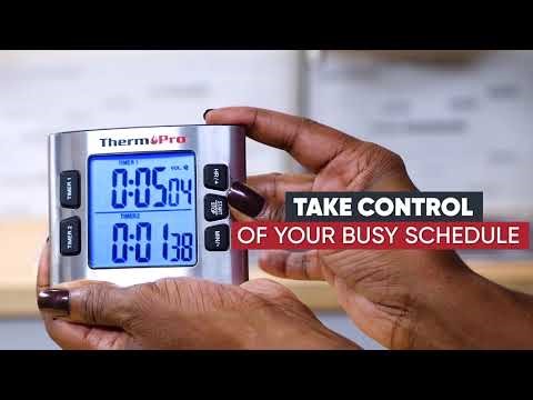 ThermoPro-TM02 Kitchen Timer | Best Digital Kitchen Timer with Dual Countdown Stop Watches Timer